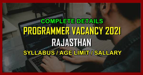 Rajasthan Programmer Vacancy syllabus full notification